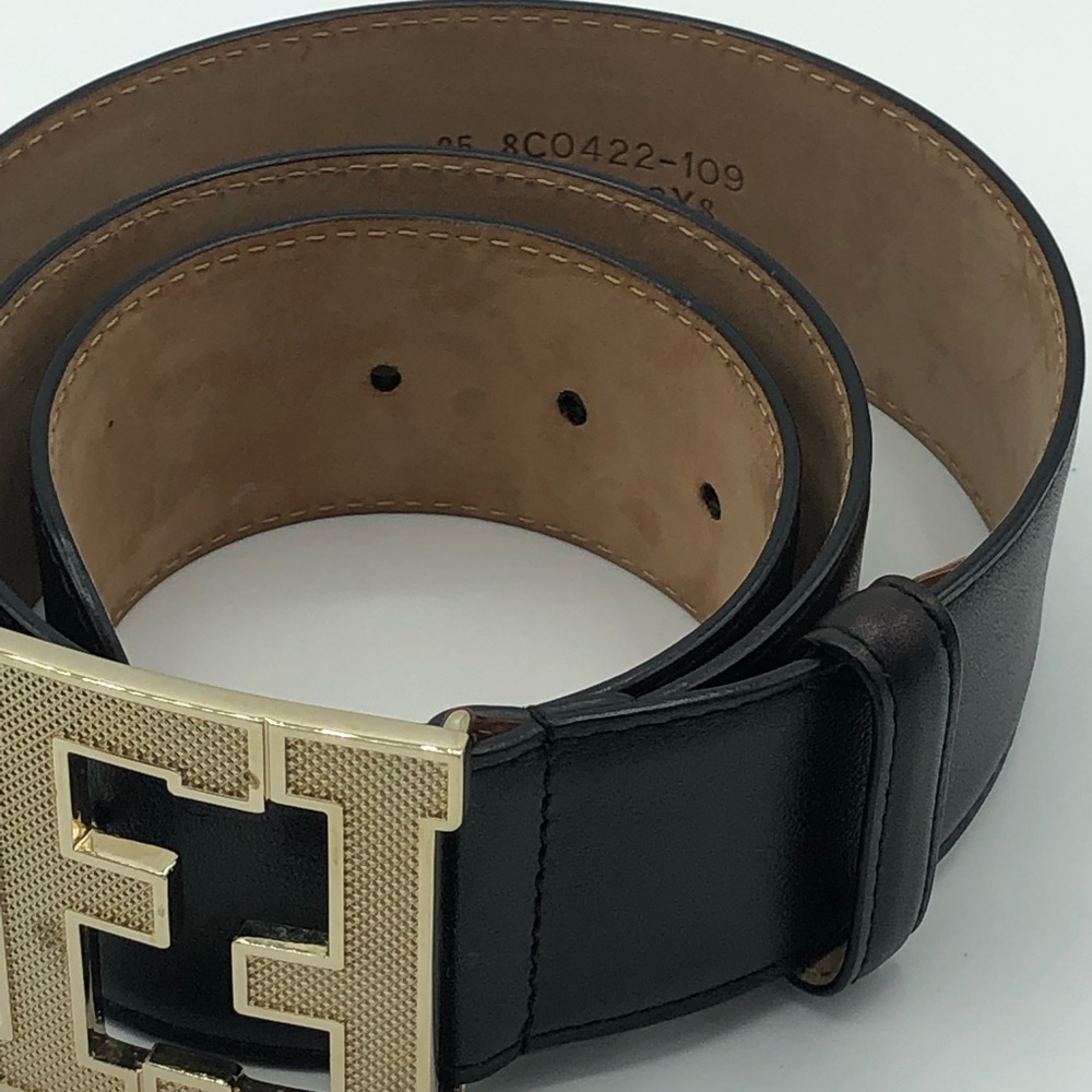 Fendi black leather belt size 34 - Picture 3 of 7
